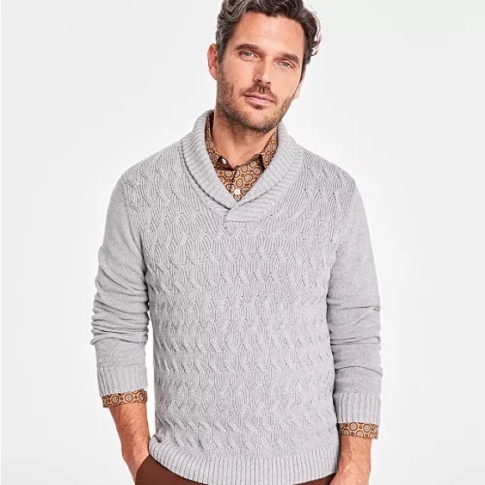 Club Room Men's Turtleneck Sweater in Gray